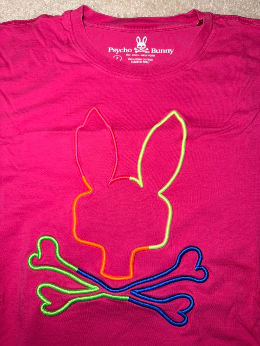 Psycho Bunny Men's Size L Shirt – Pink – Pre-Owned - Picture 2 of 2